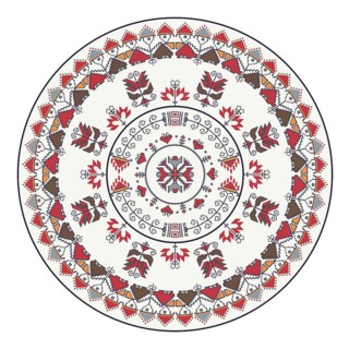 Traditional Bulgarian embroidery design element over white background