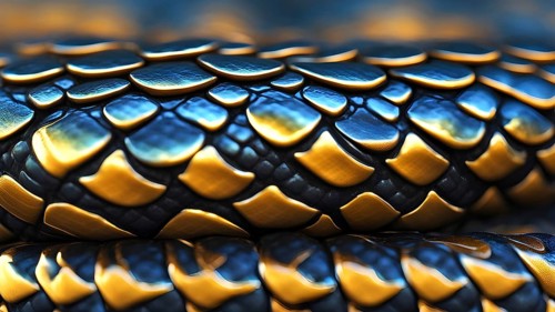 Close up on the wrinkled skin of a python with intricate patterns and vibrant hues, AI generated