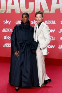 Lashana Lynch and Eddie Redmayne at the German premiere of The day of the Jackal at the Zoo Palast