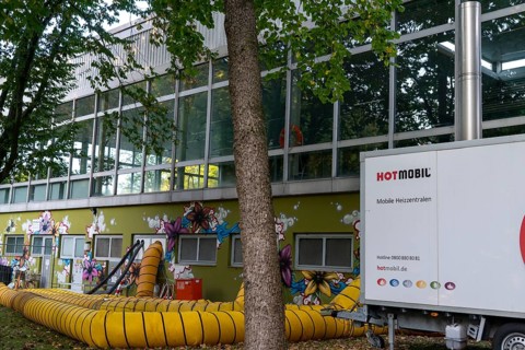 Water damage restoration, dehumidification, after flooding of a building, vacuum drying, indoor
