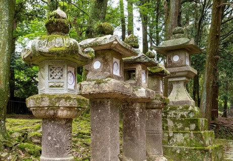 Stone lanterns, Kasuga-taisha shrine, Nara, Japan, Asia