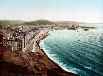 By Constitution Hill, Aberystwith, Wales, Historic, digitally restored reproduction from a 19th
