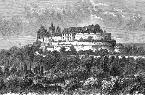 Veste Coburg in Upper Franconia, Bavaria, Germany, in 1880, Historical, digital reproduction of an