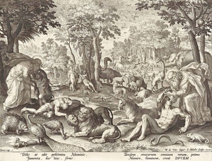 Creation of Adam and Eve and the animals. Origin, Antwerp. Date, 1588, 1600, Johann Sadeler,