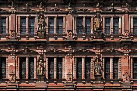 View from the inner courtyard of the façade of the Friedrich Building, built between 1601 and 1607,
