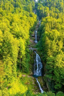 The Giessbach Waterfall on the Mountain Side in Brienz, Bern Canton, Switzerland, Europe
