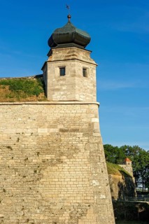 Guardhouse on fortress rampart, fortress wall, bastion Hauptwache, behind bastion Jungfrau,
