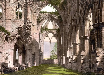 Tintern Abbey, a ruined abbey in the Welsh Wye Valley near the village of Tintern, Wales, Historic,