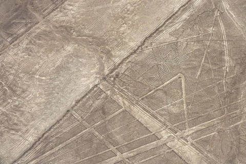 Aerial, The Spider, Nazca geoglyph, Nazca Lines, Nazca, Peru, South America
