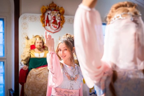 Photo shoot at Moritzburg Castle, Moritzburg, Saxony, Germany, Europe
