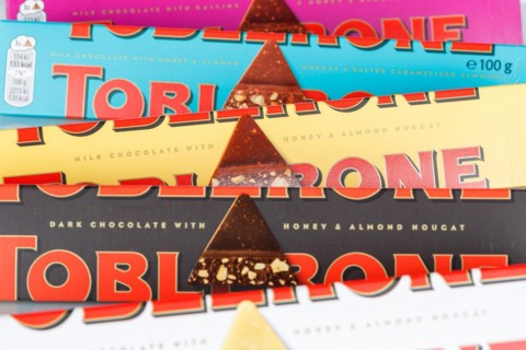 Various types of Toblerone chocolate from Tobler and Mondelez International