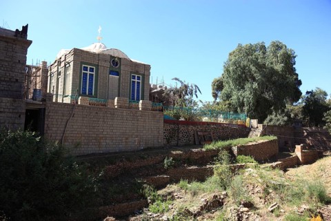 Tigray region, Axum, Aksum, chapel next to St Mary's Cathedral, according to the faith of Ethiopian