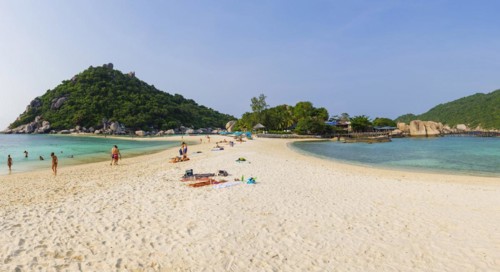 Beach on the holiday island Nang Yuan Island, island, tropical, tropics, landscape, bathing