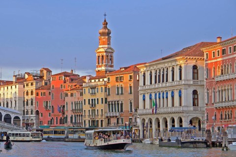 Venice, sunset Canale Grande architecture