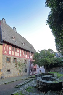 Historic half-timbered house Römer 2-4-6 built in 1289, oldest half-timbered house in Germany,