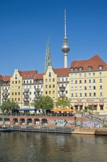 Spree, Nikolaiviertel quarter, Mitte, Berlin, Germany, Europe