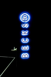 Lettering Becks, Becks Restaurant in Reutlingen at the Kreuzeiche, home kitchen, restaurant, neon