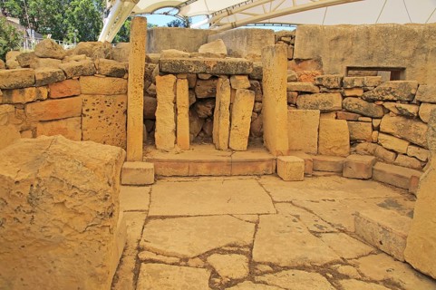 Tarxien neolithic megalithic prehistoric temple complex site, Malta, Europe