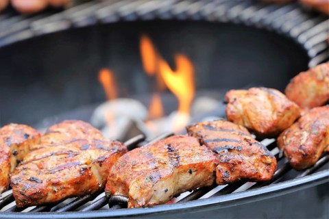 Grilled marinated pork fillet