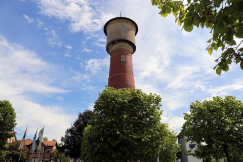 Ladenburg in the Rhine-Neckar district with its landmark, the water tower