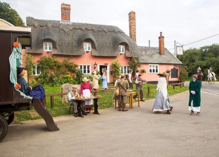 Filming a scene for Stanley's War film directed by Tim Curtis outside the Sorrel Horse pub,