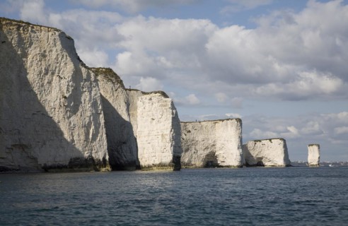 Old Harry chalk cliffs and stacks, Dorset, England, United Kingdom, Europe