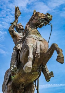 Statue of General Andrew Jackson in front of the St. Louis Cathedral at Jackson Square in the