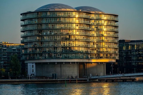 Residential buildings, Gemini Residence at the harbour, near the Havnestaden district, in the