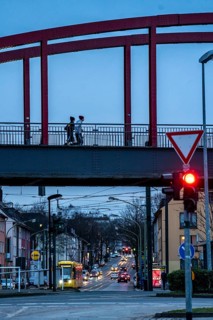 Former railway bridge, over Helenenstraße, in Essen Altendorf, part of the RS1 cycle highway,