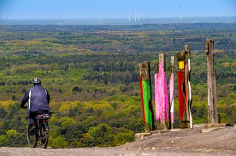 The Haniel spoil tip, 185 metre high spoil tip, at the Prosper Haniel mine, closed in 2019, artwork