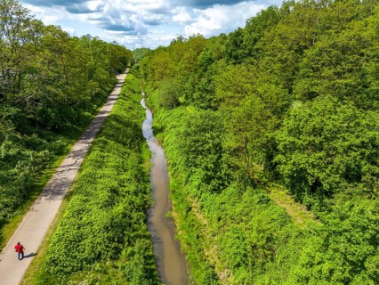 The Boye, stream, runs for 13.8 km through the towns of Gladbeck, Bottrop (photo) and Essen, a