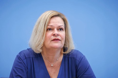 Nancy Faeser, Federal Minister of the Interior and Home Affairs, recorded during the Federal Press