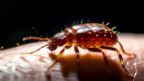 A close up of a riparian forest tick sitting on a human skin, AI generated