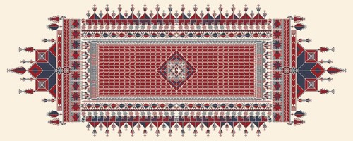 Tatreez, decorative Palestinian embroidery symbol
