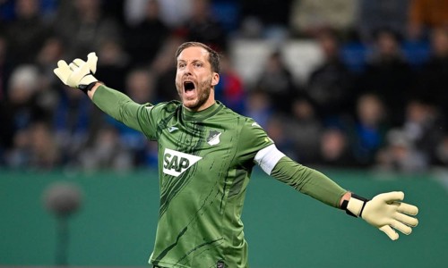 Goalkeeper Oliver Baumann TSG 1899 Hoffenheim (01) Gesture Gesture shouts, screams, DFB Cup,