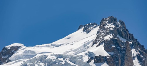 Icy mountain peak with glacier, La Jonction, Chamonix, Haute-Savoie, France, Europe