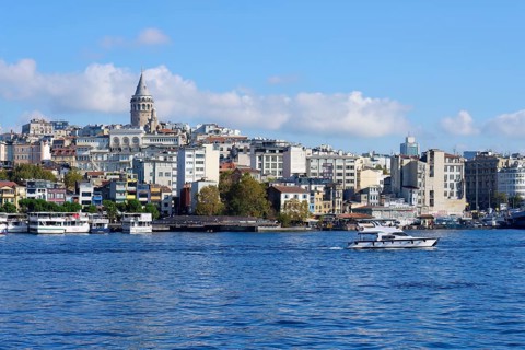 Galata Tower in Karakoy, Istanbul, Turkey, Asia