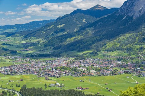 Mountain panorama from south-west on Oberstdorf, Oberallgäu, Allgäu, Bavaria, Germany, Europe
