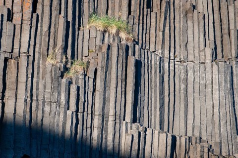 Basalt columns, columnar basalt, Hofsos or Hofsós, Skagafjörður, Norðurland, Iceland, Europe