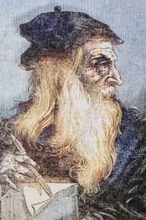 Leonardo Da Vinci 1452-1519, Florentine artist, digitally restored reproduction from a 19th century