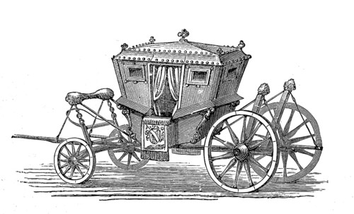 Carriage, Carriage of King Louis XV, France, Illustration from 1880, Historical, digital