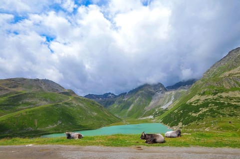 View of the Riffelsee in Pitztal, Tyrol, Austria, Europe