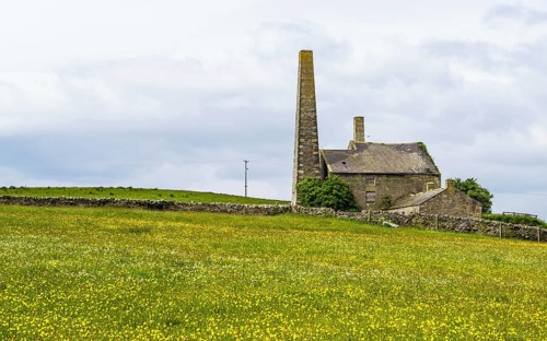 Farms over North Pennines, Cumbria, Durham, Northumberland, North Yorkshire, England, United