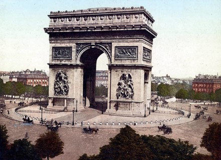 L'Arc-de-Triomphe de L'Etoile, Arc de Triomphe, Paris, France, 1890, Historic, digitally restored