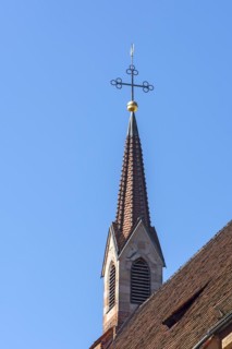 The ridge turret is a reference to the mendicant order, St Clare's Church, Königstraße 66,