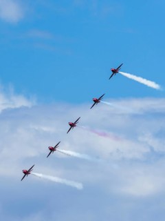 Red Arrows, Royal Air Force Aerobatic Team, Airshow 2024, Teignmouth, Devon, England, United