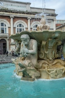 Fountain in Piazza del Popolo in Pesaro, Marche region, Italy, Southern Europe, Europe