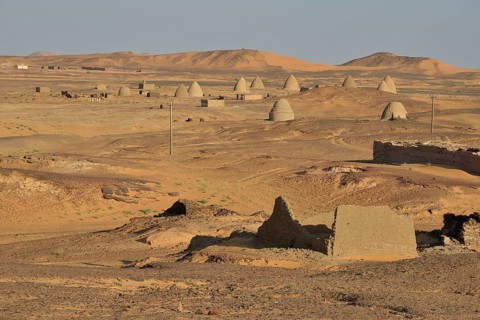 Domed mausoleums, called Qubbas, Old Dongola, Northern, Nubia, Sudan, Africa