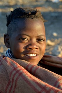 Young shepherdess from the Himba people, Ombombo, Kaokoland, Kunene, Namibia, Africa