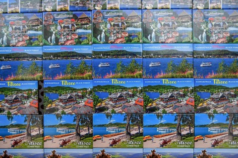Fridge magnets in a souvenir shop, Titisee-Neustadt, Breisgau-Hochschwarzwald district,